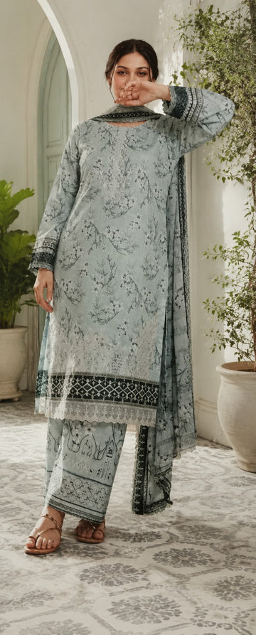Luxury chiken kari embroidered lawn digital print (UNSTITCHED)