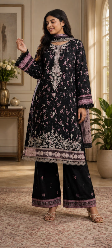Luxury chiken kari embroidered lawn digital print (UNSTITCHED)