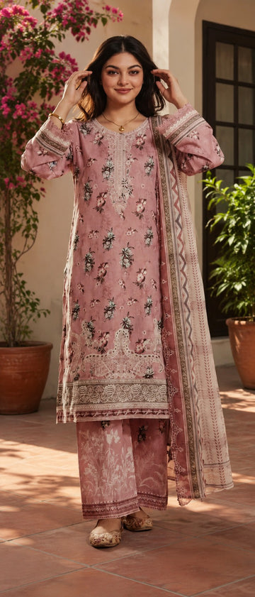 Luxury chicken kari embroidered lawn (UNSTITCHED)