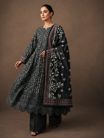 Lawn print embroidered daman (UNSTITCHED)